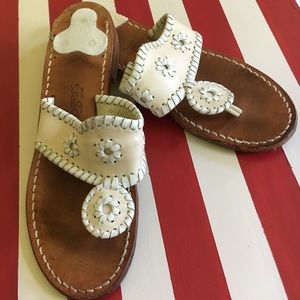 Jack Rogers cream and white classic sandals